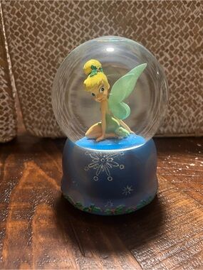 Disney Blue and White Snow Globe Base - 'Deck The Halls' Musical Globe